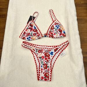 BIKINX Womens Swimsuits Sexy Thong Micro Bikini Ditsy Floral Two Piece Set sz XS